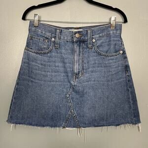 Madewell Rigid Denim Jean A-Line Skirt Pockets 100% Cotton Blue Women’s 26